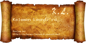 Kelemen Leonárd névjegykártya