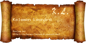 Kelemen Leonárd névjegykártya