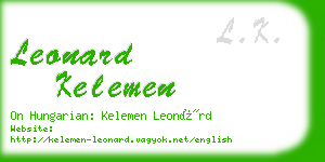 leonard kelemen business card